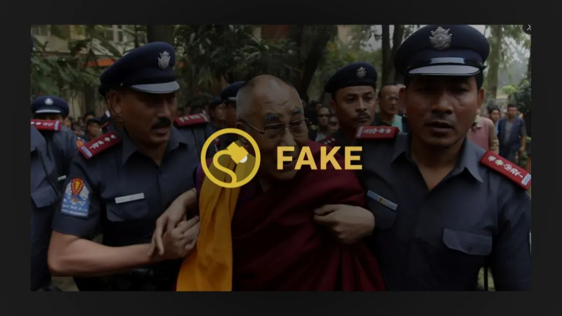 Ist das ein echtes Foto der Verhaftung des Dalai Lama?