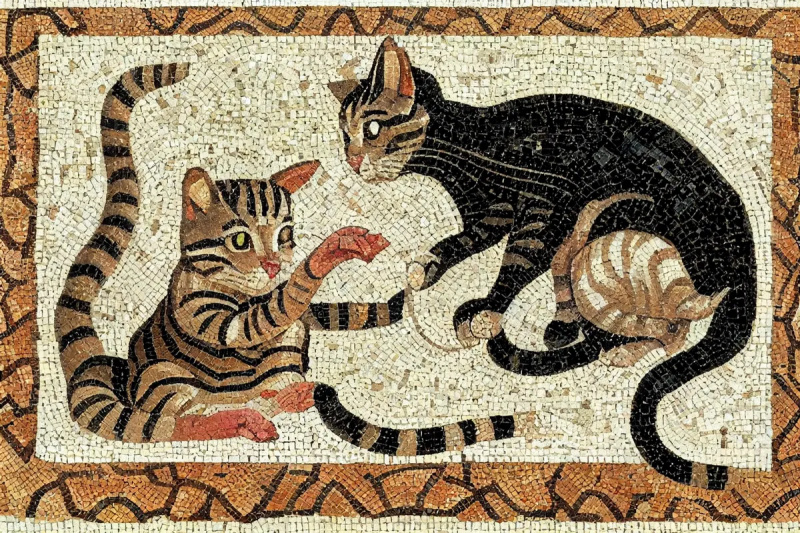 Sind Mosaike von Katzen, die in Pompeji, Italien, entdeckt wurden, echt?