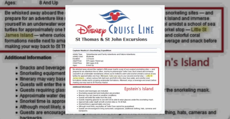 Sender Disney Cruises børn til Jeffery Epsteins private ø?