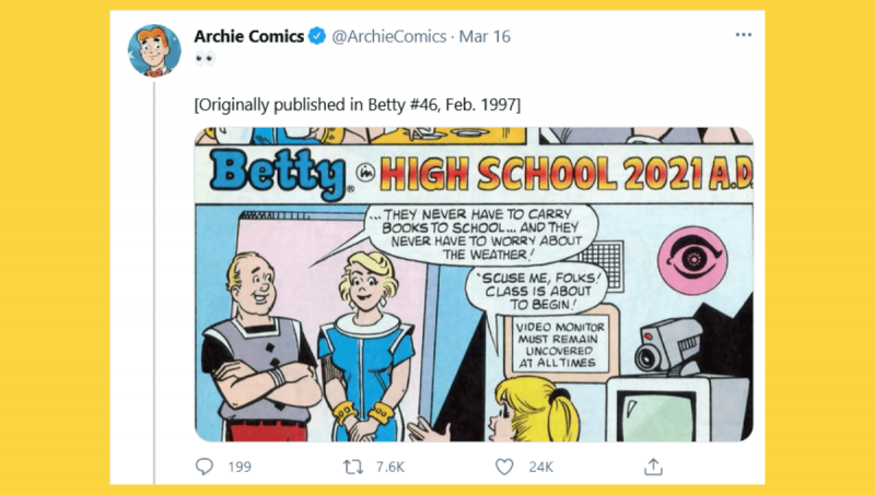 Hat Archie Comic 2021 COVID-19 Remote Schooling vorhergesagt?