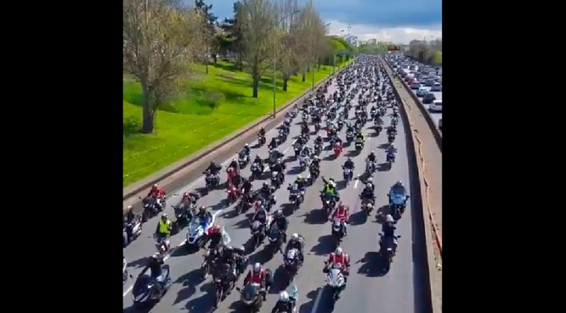 Er dette en video av syklister på vei til Washington for å støtte Brett Kavanaugh?