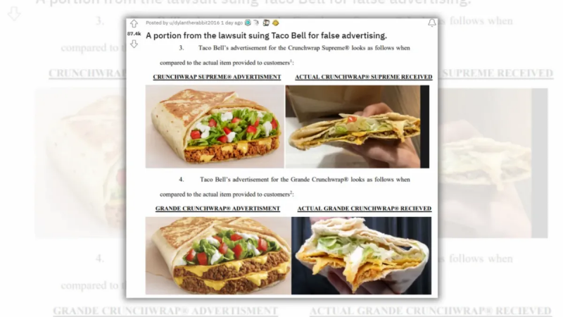 Wurden diese Fotos in einer Klage wegen falscher Werbung gegen Taco Bell verwendet?