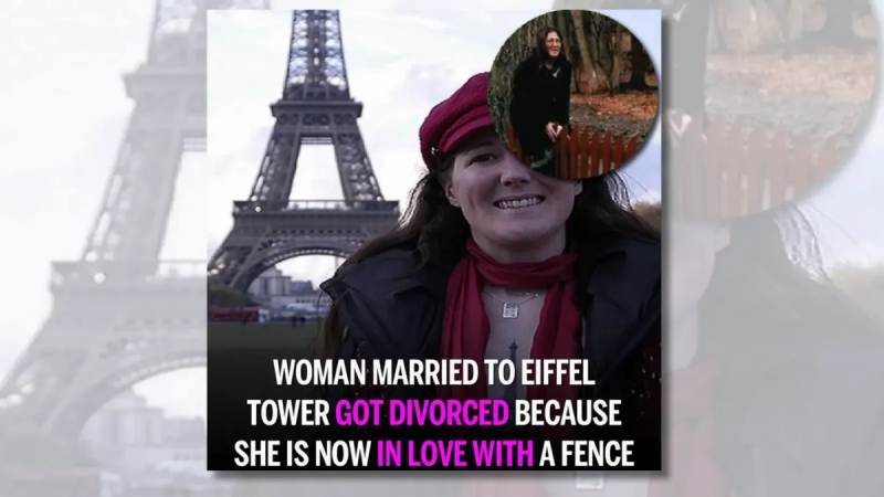 Se je ženska, poročena z Eifflovim stolpom, ločila od spomenika zaradi ograje?