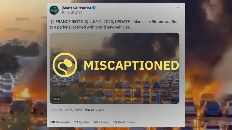Zeigt dieses Video Dutzende Neuwagen, die von französischen Demonstranten in Brand gesteckt wurden?
