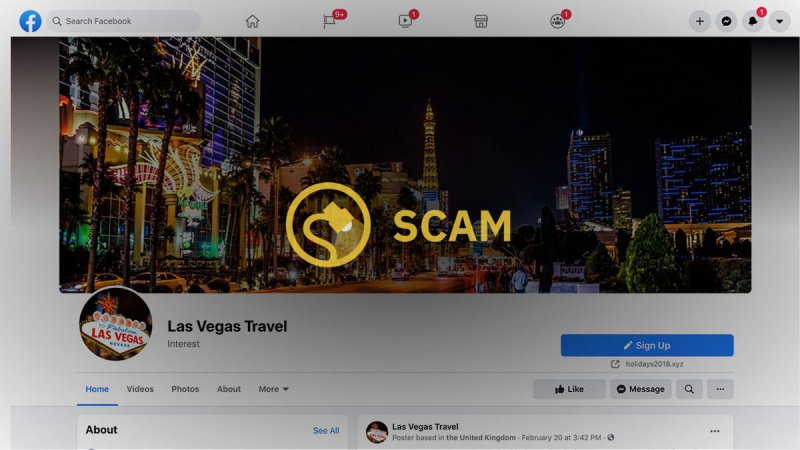 Реальны ли отпускные призы от 'Las Vegas Travel' в Facebook?