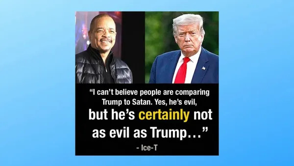 Tvitret Ice-T dette om å sammenligne Trump med Satan?