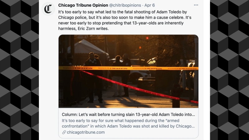 Adam Toledo Chicago Tribune Tweet