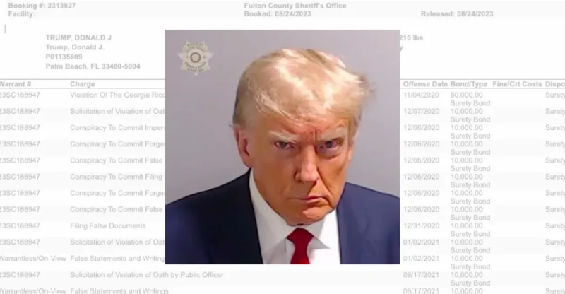 Das ist Donald Trumps Fahndungsfoto aus Fulton County