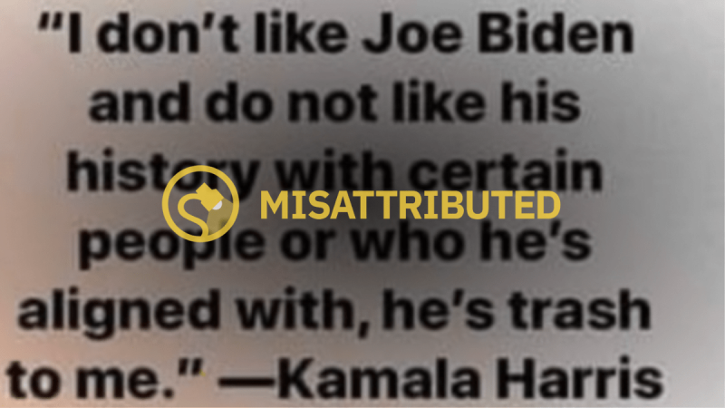 Vai Kamala Harisa teica, ka Džo Baidens ir ‘manis miskaste’?