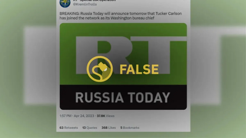 Czy rosyjskie RT miało ogłosić Tuckera Carlsona szefem biura w Nowym Waszyngtonie?