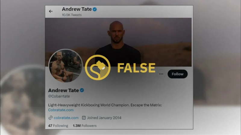 Onko tämä Andrew Taten aito Twitter-tili?