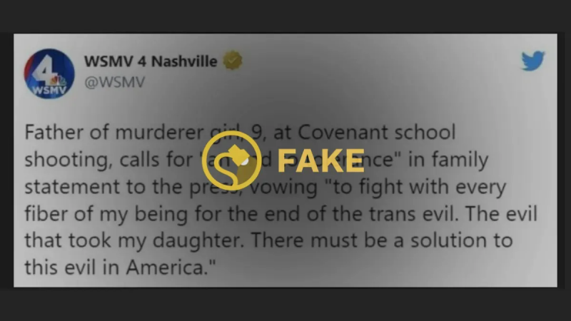 Falsk tweet om faren til et skyteoffer i Nashville som lover å bekjempe 'Trans Evil