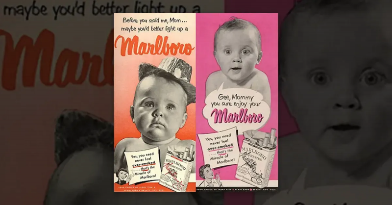 Ist das eine echte Marlboro-Zigarettenwerbung mit einem Baby?