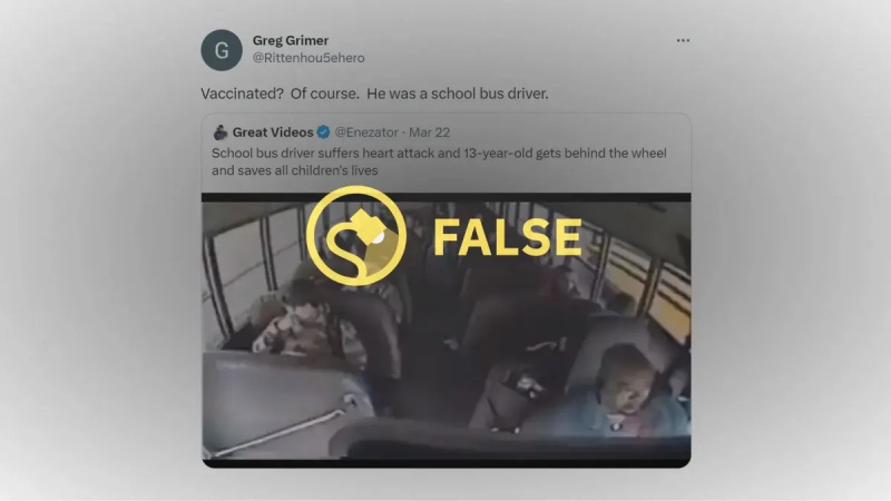 Viser video en bussjåfør som har vaksine-forårsaket hjerteinfarkt?